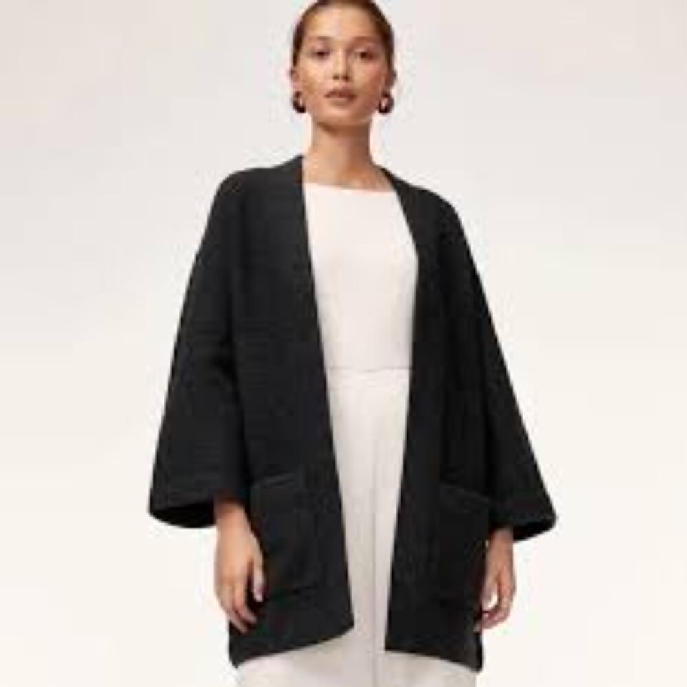 Aritzia Wilfred Brullon Cardigan, Merino Wool, Charcoal Grey, Size XS (generous) - Picture 1 of 11